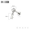 STAR DANGLE BEZEL CZ TOP THREADLESS (PUSH IN) IMPLANT GRADE TITANIUM LABRET SET